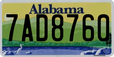 AL license plate 7AD8760
