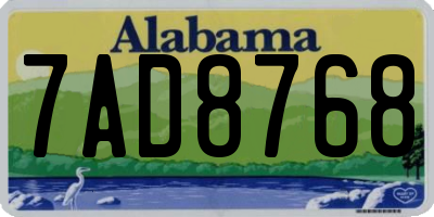 AL license plate 7AD8768