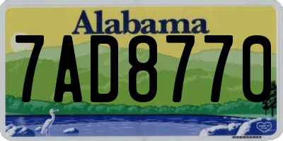 AL license plate 7AD8770