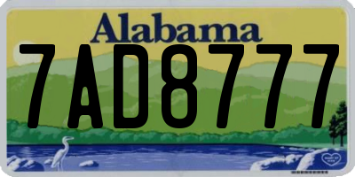AL license plate 7AD8777