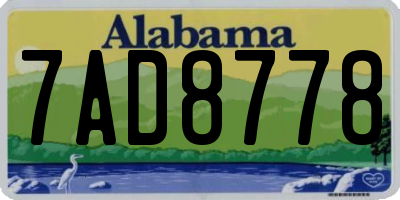AL license plate 7AD8778