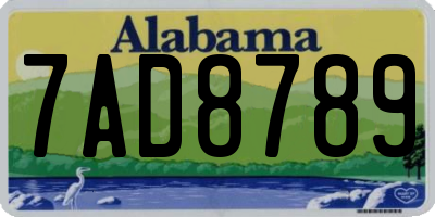 AL license plate 7AD8789