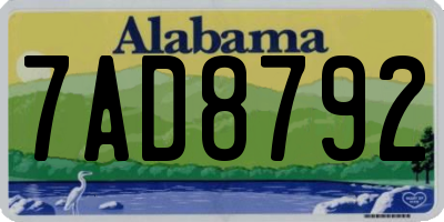 AL license plate 7AD8792