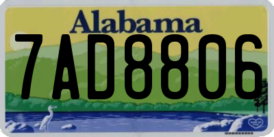 AL license plate 7AD8806