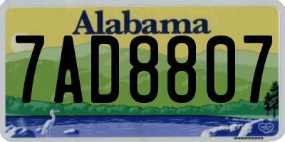 AL license plate 7AD8807