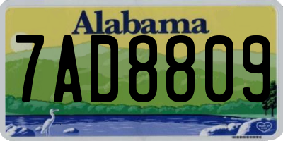 AL license plate 7AD8809