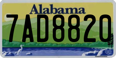 AL license plate 7AD8820