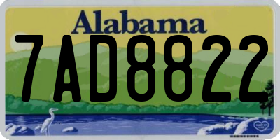 AL license plate 7AD8822