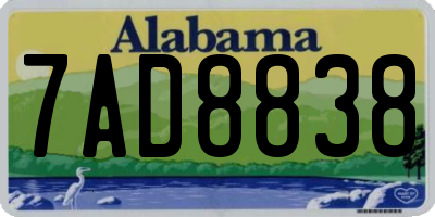 AL license plate 7AD8838