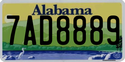 AL license plate 7AD8889