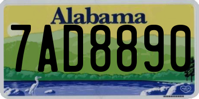 AL license plate 7AD8890
