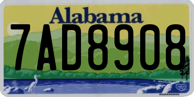 AL license plate 7AD8908