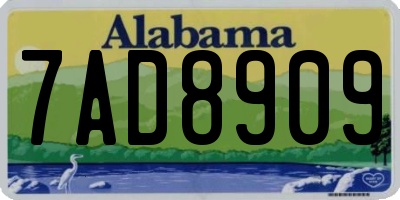 AL license plate 7AD8909