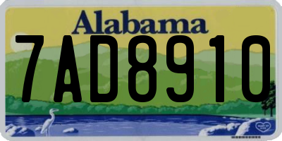 AL license plate 7AD8910