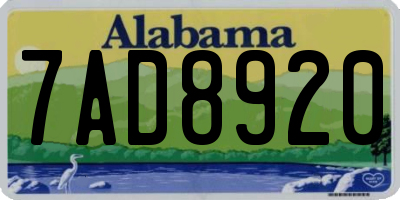AL license plate 7AD8920