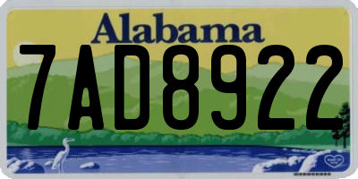 AL license plate 7AD8922
