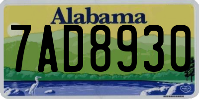 AL license plate 7AD8930