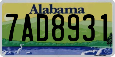 AL license plate 7AD8931