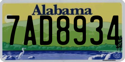 AL license plate 7AD8934