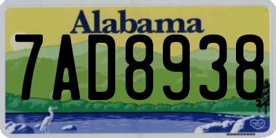 AL license plate 7AD8938
