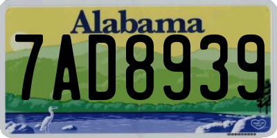 AL license plate 7AD8939