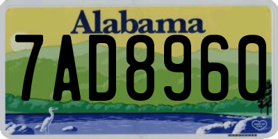 AL license plate 7AD8960