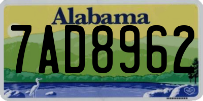 AL license plate 7AD8962