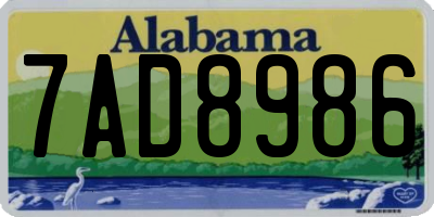 AL license plate 7AD8986