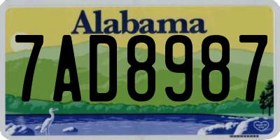 AL license plate 7AD8987