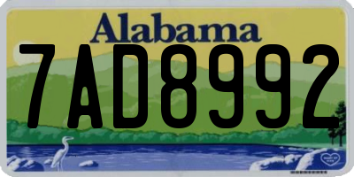 AL license plate 7AD8992