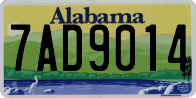 AL license plate 7AD9014
