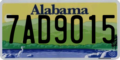 AL license plate 7AD9015