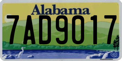 AL license plate 7AD9017