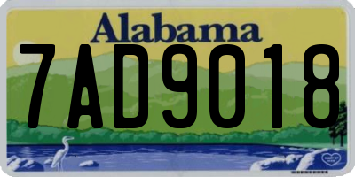AL license plate 7AD9018