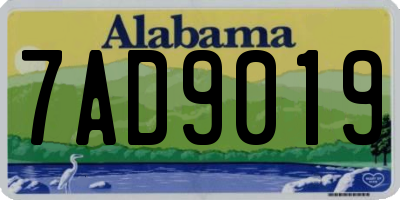 AL license plate 7AD9019