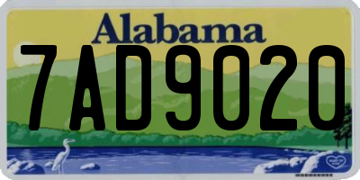 AL license plate 7AD9020