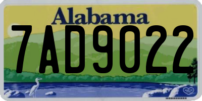 AL license plate 7AD9022