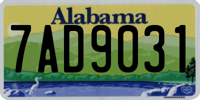 AL license plate 7AD9031