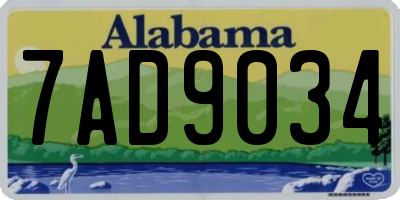 AL license plate 7AD9034