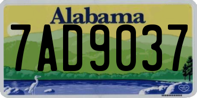 AL license plate 7AD9037