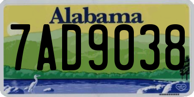 AL license plate 7AD9038