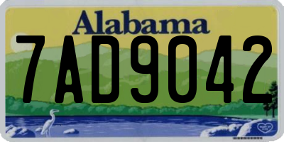 AL license plate 7AD9042