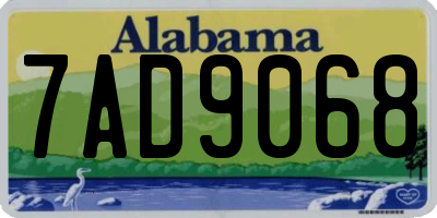AL license plate 7AD9068