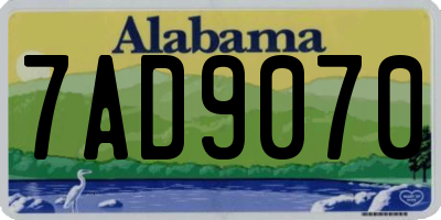 AL license plate 7AD9070