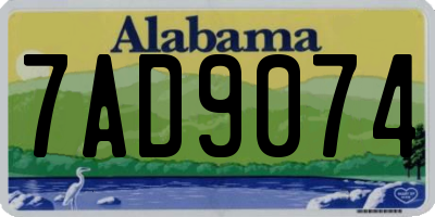 AL license plate 7AD9074