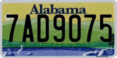 AL license plate 7AD9075