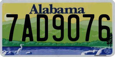 AL license plate 7AD9076