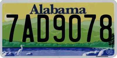 AL license plate 7AD9078