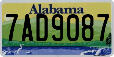 AL license plate 7AD9087