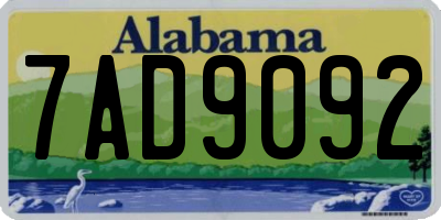AL license plate 7AD9092